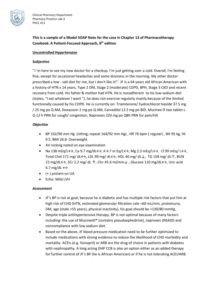 case study soap format