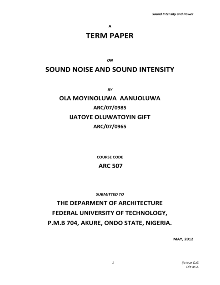 Sound Intensity