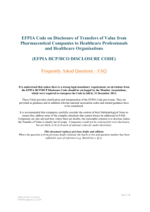 Disclosure Code FAQ_Slovenia  - EFPIA