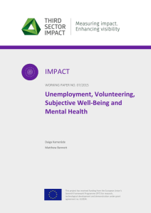 TSI WP7 Unemployment, Volunteering & Wellbeing