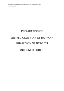 Sub Regional Plans of Haryana - 2021