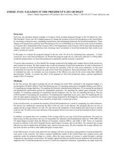 Fossil Fuel Taxation in the President`s 2013 Budget