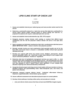 Lipid Clinic Checklist 2015