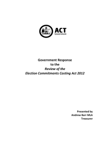 Government Response to the Review of the Election Commitments
