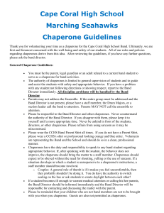 Chaperone Guidelines - Cape Coral Sea Hawks Band