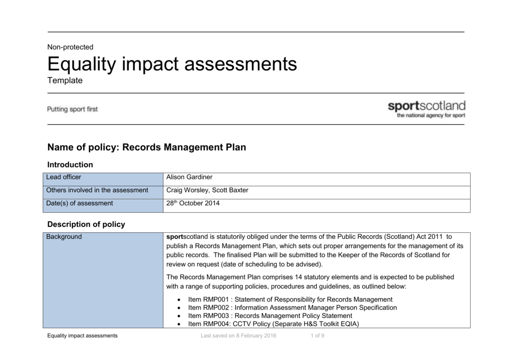 records management plan