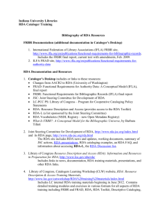 Bibliography of RDA Resources
