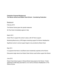 Federation Proposal Background The Warren School and Robert