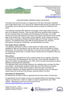 Worcester Cathedral Archive Factsheet