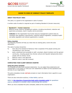 6.8 Code of conduct policy template