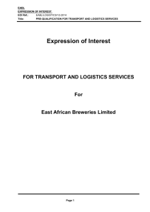 5.1 Scope of Transport Services