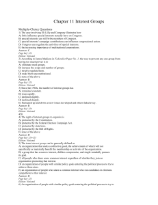 Chapter 11 Interest Groups Multiple