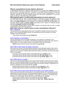 What is a parenthetical reference? Cheat Sheet