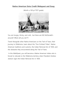 Native American Extra Credit Webquest and Essay