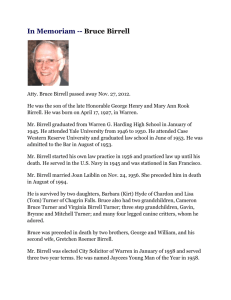 In Memoriam -- Bruce Birrell