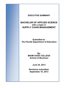 EXECUTIVE SUMMARY BACHELOR OF APPLIED SCIENCE with a