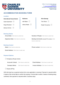 Accommodation Application Form (corporate and group bookings