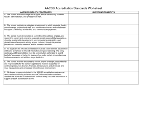 Standards Worksheet - AACSB International