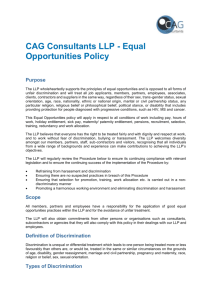 CAG Consultants LLP - Equal Opportunities Policy