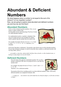 Abundant & Deficient Numbers - The Creativity of Mathematics