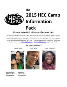 HEC Camp Application and Info Package 2015