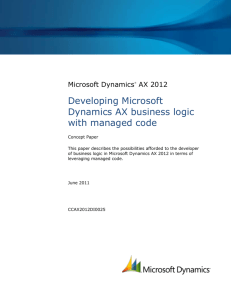 Developing Microsoft Dynamics AX business logic with managed code