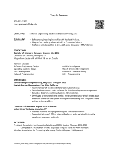 Resume sample - Computer Science Department