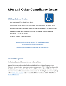 ADA and Other Related Issues - Middle Tennessee State University