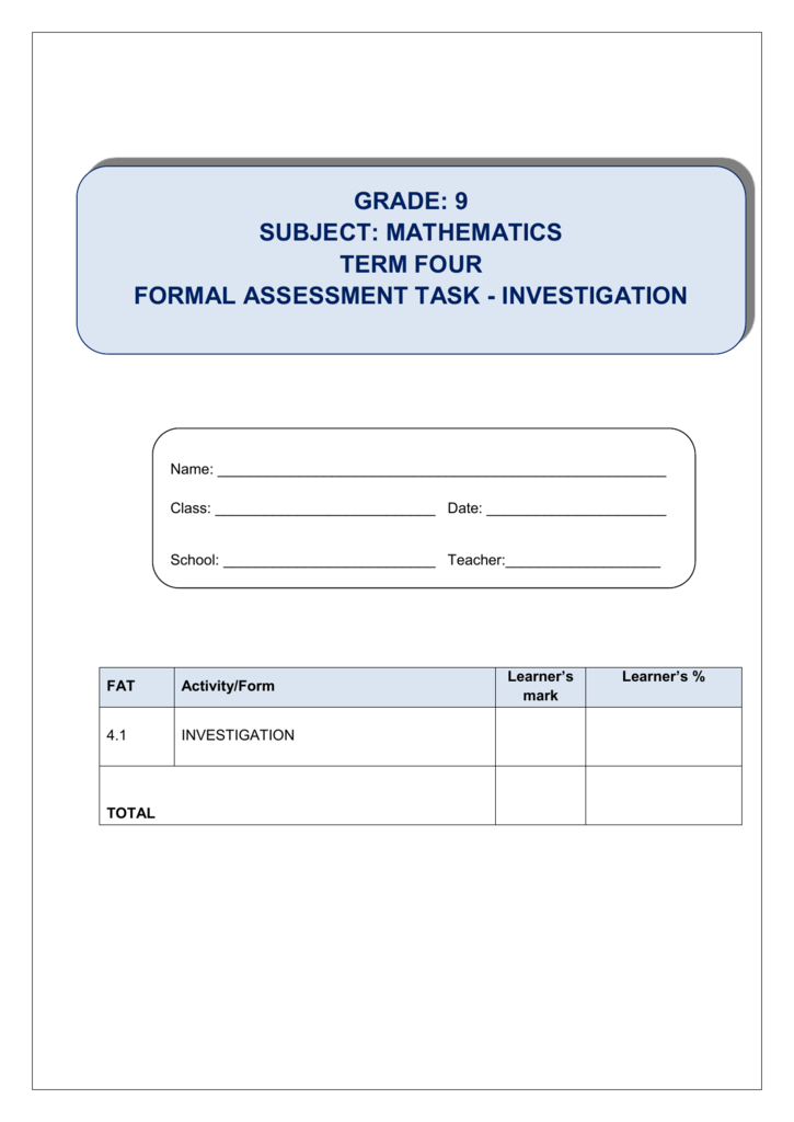 mathematics assignment grade 9 term 2