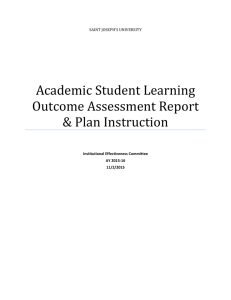 Academic Student Learning Outcome Assessment Report & Plan