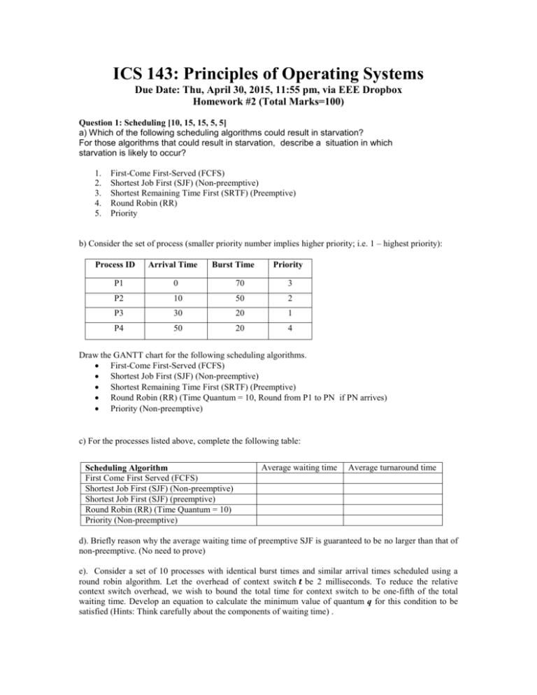 How To Calculate Average Waiting Time For Shortest Remaining Time First