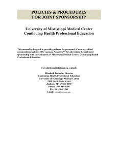 What is a Joint Sponsorship? - University of Mississippi Medical
