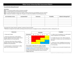 WFU Risk Assessment Matrix - Event Management