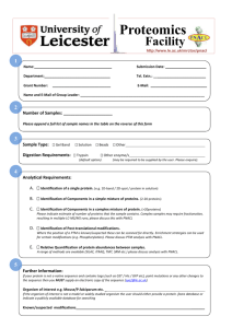Proteomics Sample Submission Form