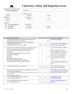 Laboratory Self-Audit and Resource Form