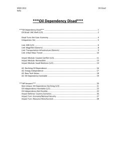 Oil Dependency DA – MSDI 2012