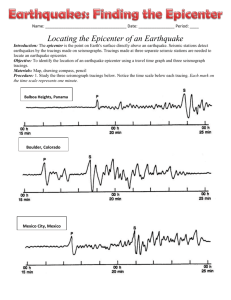 Earthquakes: Finding the Epicenter
