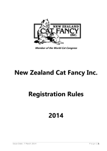 Developing Breeds - New Zealand Cat Fancy