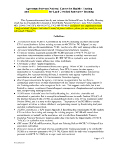 Article II - National Center for Healthy Housing