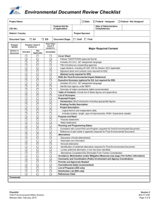 Environmental Document Review Checklist