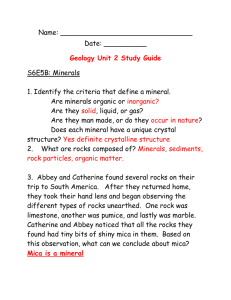 Geology Unit 2 Study Guide Key