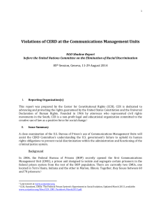 Violations of CERD at the Communications Management Units