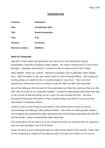 Transcription Final result Investor Conference Call