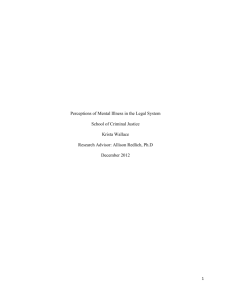 Perceptions of Mental Illness in the Legal System