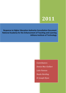 Response to Higher Education Authority Consultation Document