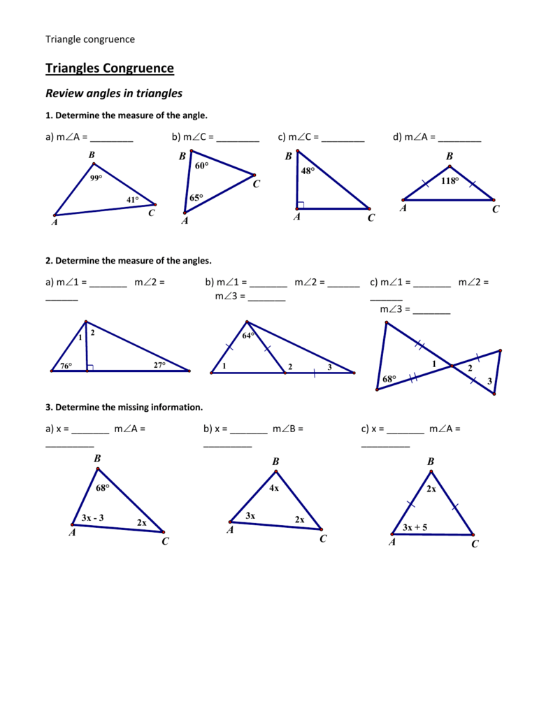 Proving Triangles Congruent Worksheet 9497
