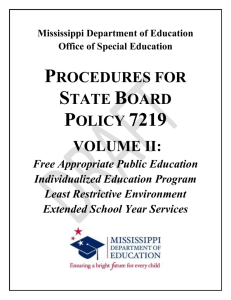 extended school year services - Mississippi Department of Education