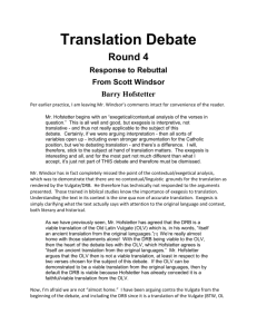 Translation Debate Round 4 Response to Rebuttal From Scott