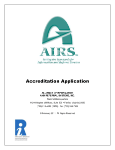 airs accreditation application - Alliance of Information and Referral