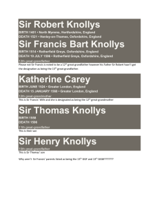 Sir Francis Knollys problem on ancestry 03Nov2015